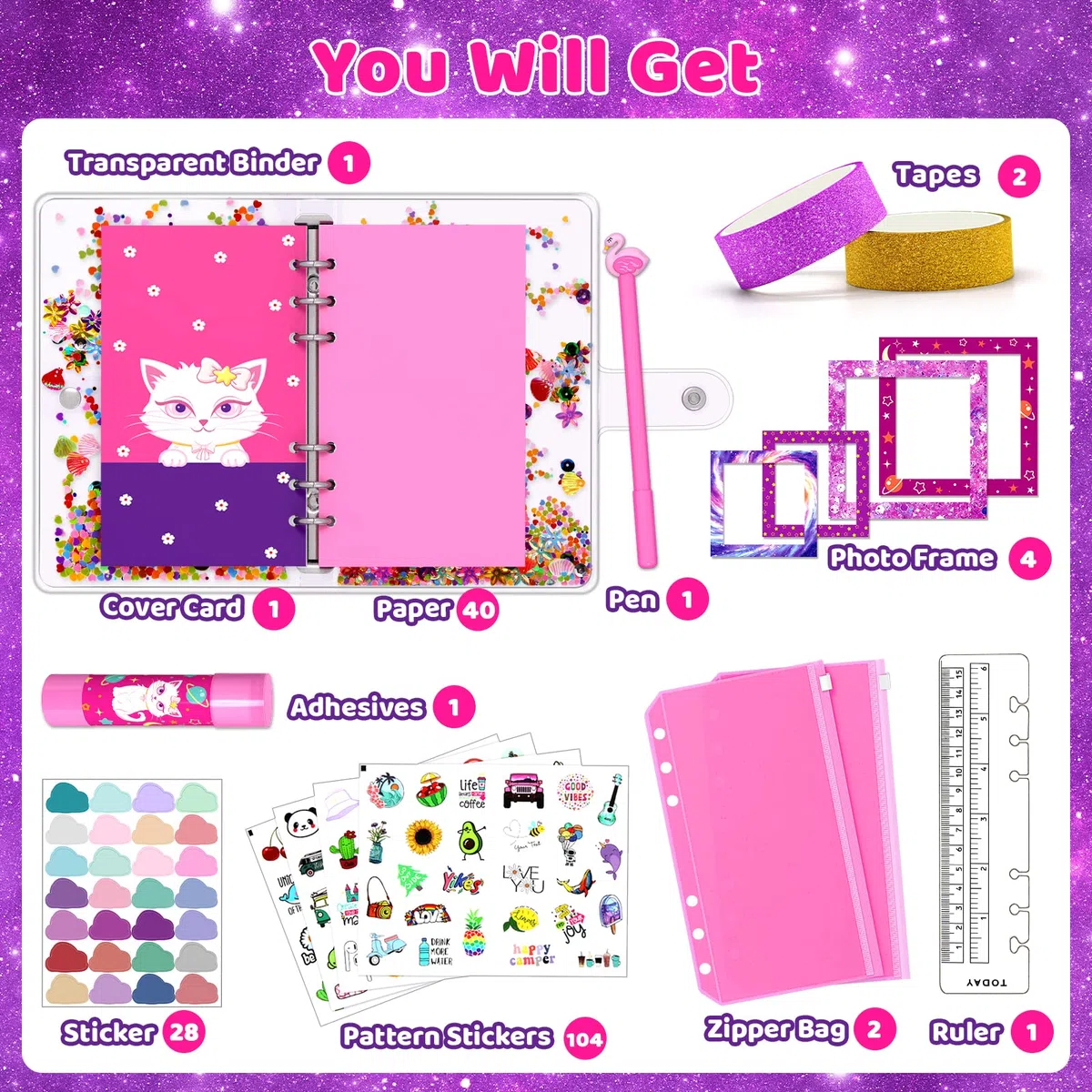 Aocii Kit di diario fai-da-te per ragazze, regali per ragazze di 6-14 anni, set di forniture per album di ritagli e diario