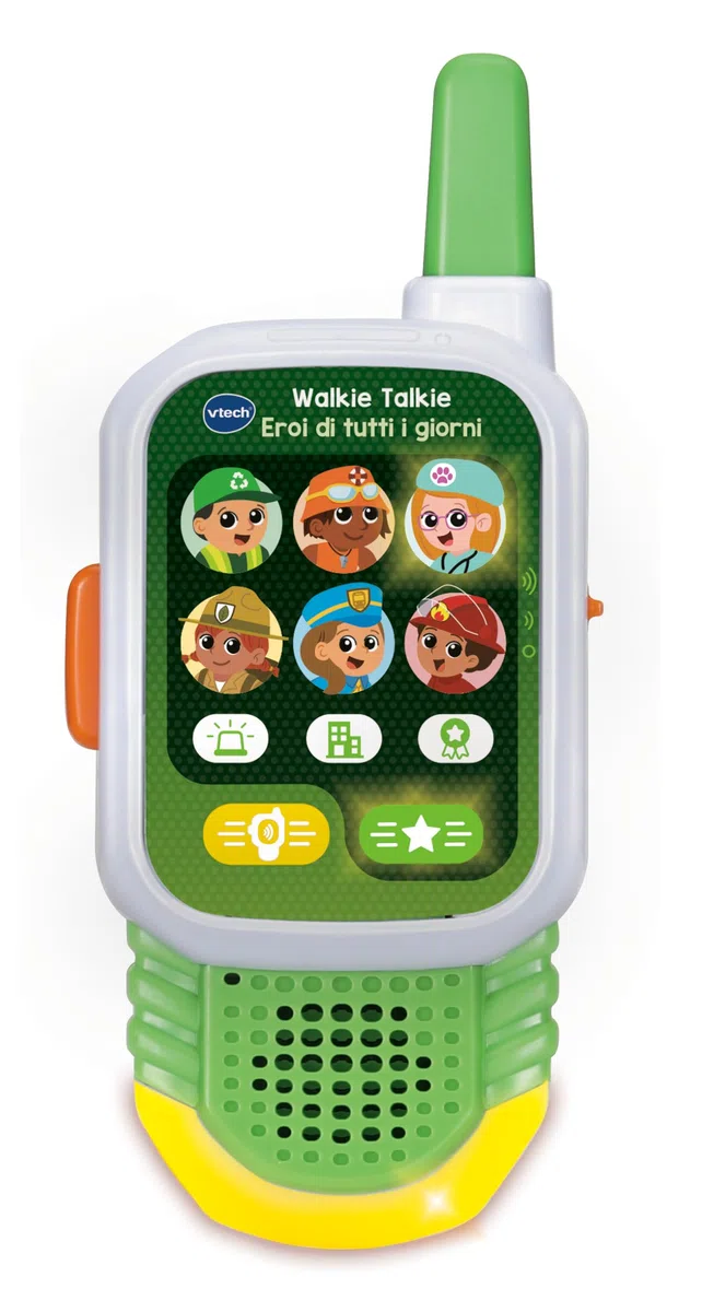 VTech Walkie Talkie - Eroi di Tutti i Giorni, Walkie Talkie Bambini con 2 Modalità, Esplora i Mestieri, 2 Dispositivi Portata 150m, Missioni Interattive, Lingua Italiana, Batterie Incluse, 3-7 Anni