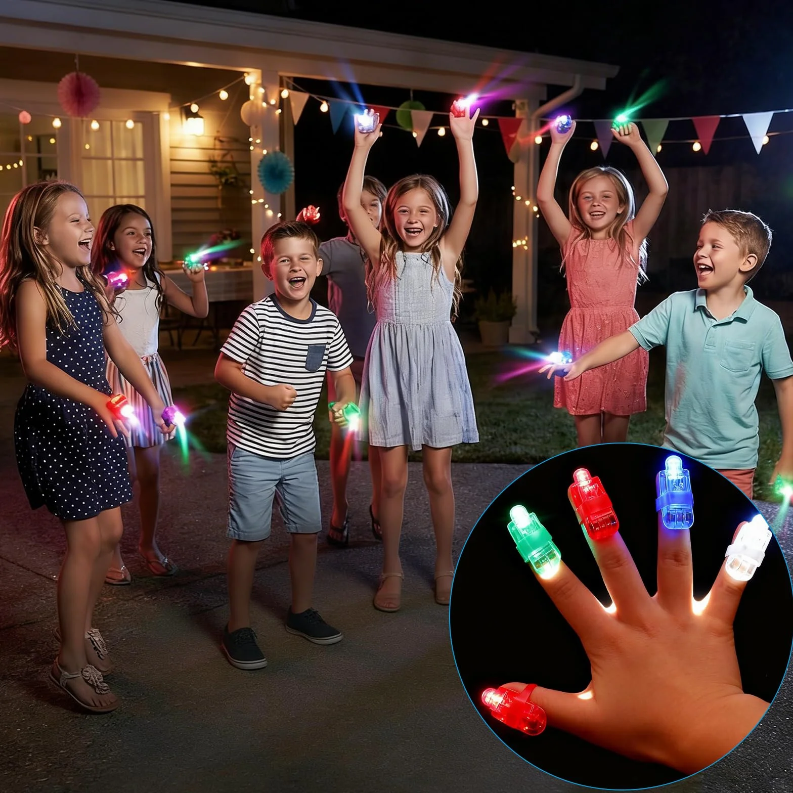 HhBdy 48 Pezzi Luci da Dito, Giocattoli Illuminati a LED Multicolore Bastoncini Luminosi Divertente Addobbi di Carnevale Luminoso per Matrimoni Festival Musicali Feste di Compleanno