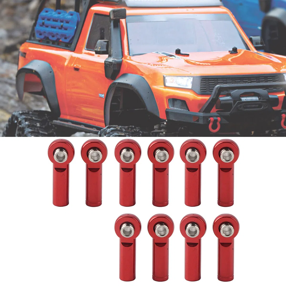 10 Pz Lega di Alluminio M4 Positivo Negativo Filo Tie Push Link Rod Giunto RC Auto Parti di Riparazione Accessori (Rosso)