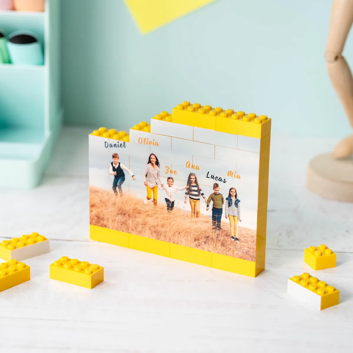 Wanapix | Blocchi da costruzione personalizzato con foto/testo | Scegli colore/dimensione | Compatibile con altre marche. Diverse dimensioni