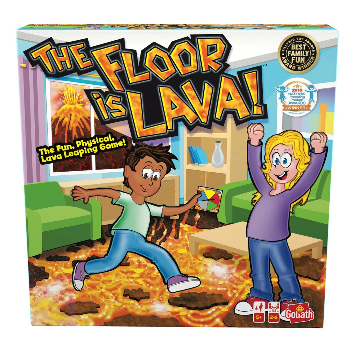 Goliath - THE FLOOR IS LAVA! - Gioco Interattivo per Bambini e Adulti - Stimola l'Attività Fisica e l'Immaginazione - Da 2 a 6 Giocatori - Dai 5 Anni in Su - Divertente e Coinvolgente - Multilingue