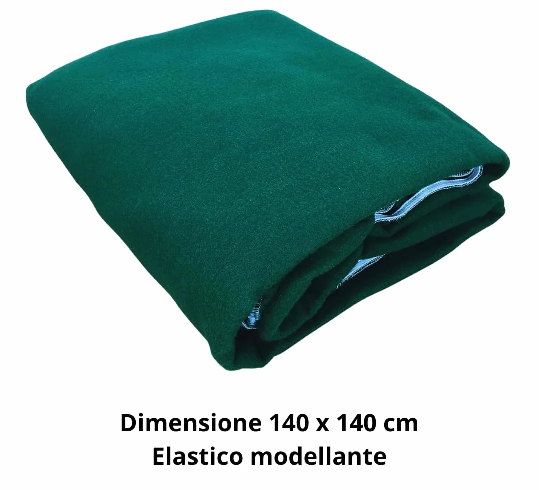 Generico Copritavolo da Gioco Verde, con Elastico, per Tavoli da 4 Posti, Quadrato 140 x 140 cm, Poliestere, Panno Verde Per Tavolo, Poker - Burraco - Texas Holde'm