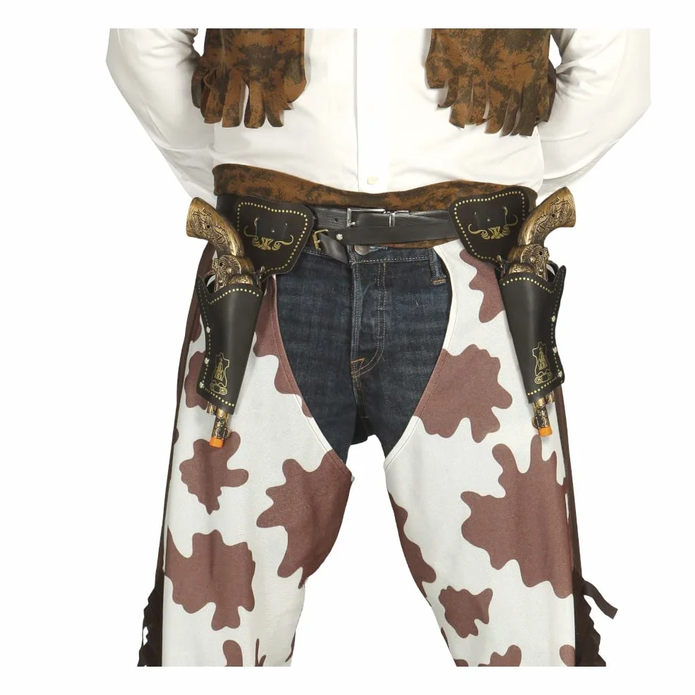 FIESTAS GUIRCA Doppia Fondina Cowboy con Pistole in plastica Color Bronzo