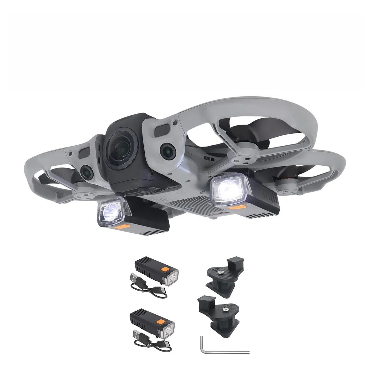 2 Pz Luci di Volo Notturno per DJI AVATA 360 Searchlight Drone Lampada di Segnale Ricaricabile Strobe Flash Accessori di Illuminazione per Uso Notturno