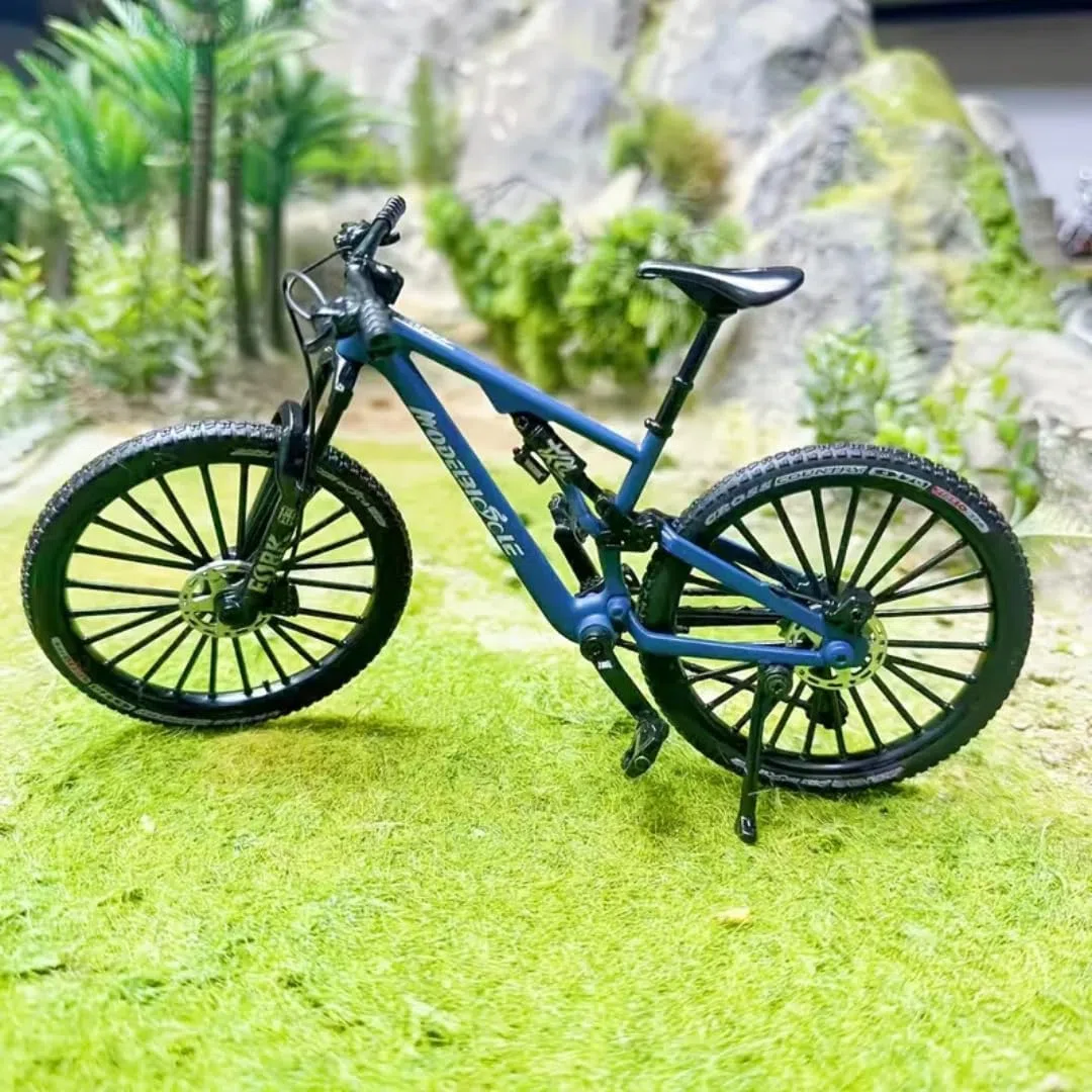 Mini bicicletta decorazione | MTB in miniatura 1:6 | Bicicletta in metallo | Decorazione per ufficio | Collezione di artigianato per Gli appassionati di Ciclismo e Atleti |