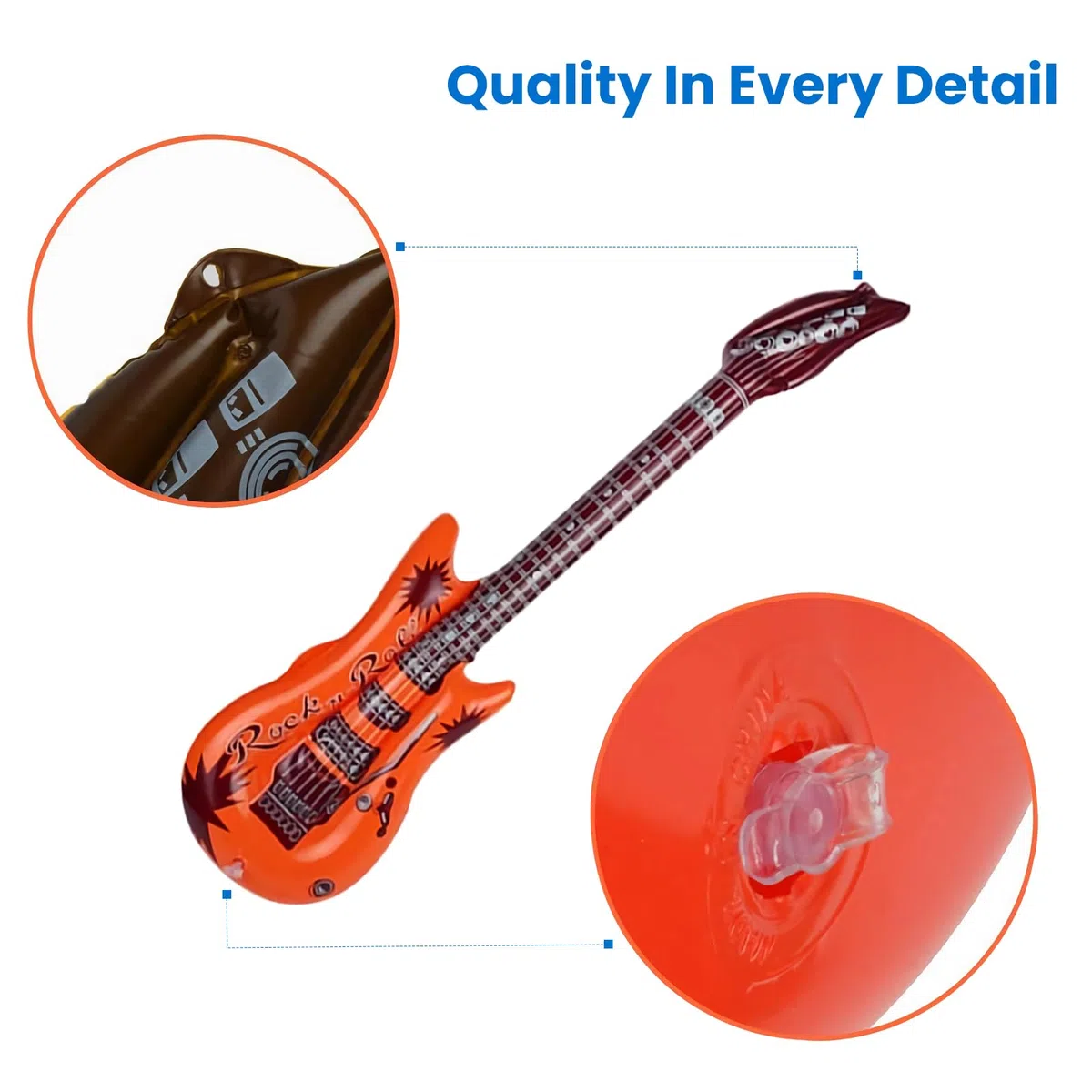 11 Pezzi Set di Strumenti Gonfiabili, 3 Paia di Occhiali da Sole + 3 Microfoni + 1 Chitarra + 1 Chitarra Elettrica + 1 Saxofono + 1 Radio + 1 Pompa ad Aria, Decorazioni Gonfiabili Natale per Feste di
