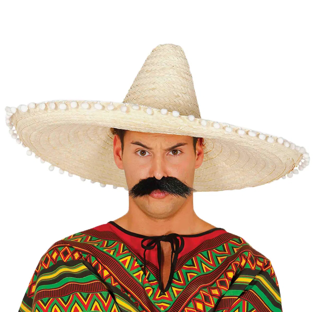 FIESTAS GUIRCA | Sombrero Messicano di Paglia (60 cm) - Accessorio per Feste Estive e Lauree - Ideale per Eventi a Tema Messico e Feste in Maschera - Adulto Unisex