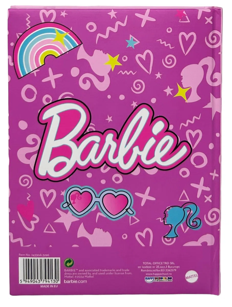 CARTOON Diario scuola Barbie agenda 10 mesi per bambini scuola primaria elementari medie (Rosa)