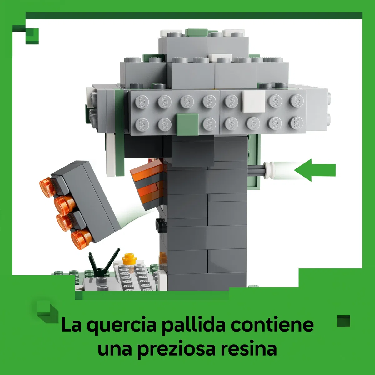 LEGO Minecraft Giardino Pallido - Bioma Giocattolo in Miniatura con Minifigure di Creaking e Mothman, e le Figure di Creeper e di Scheletro - Regalo per Gamer, Bambini e Bambine da 7 Anni - 21586