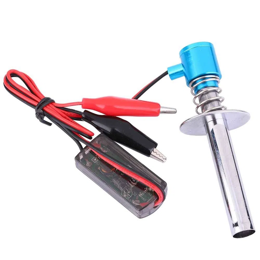 6V -24V Electronic Glow Plug Starter Igniter Fit per Nitro RC Car Engine con Batteria e Caricabatterie potenziati(02)