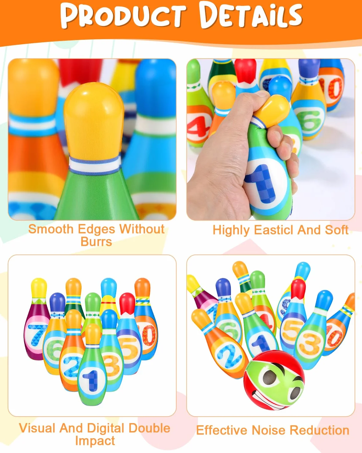Set da 12 pezzi da bowling per bambini, con bowling e borsa per il trasporto, giocattolo per lanciare lattine, mini giocattolo per interni ed esterni, a partire da 2 3 4 5 6 anni, per bambini