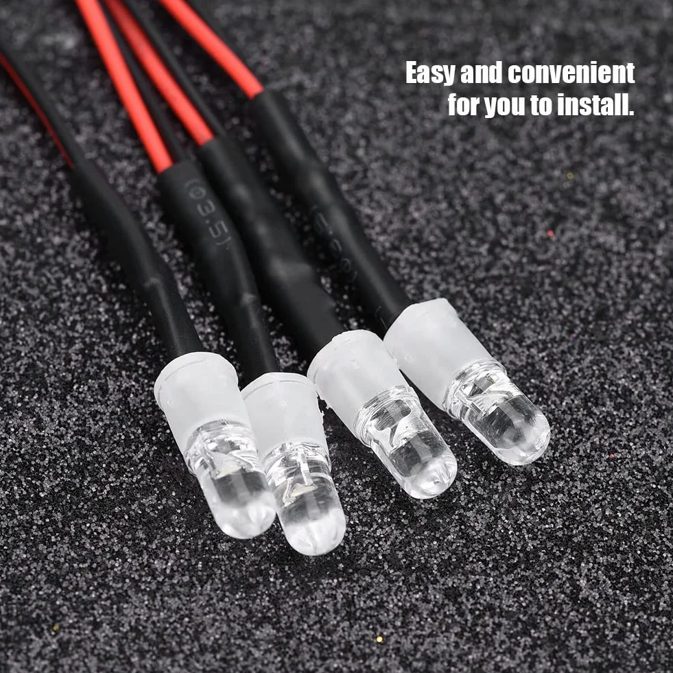 Dilwe Luci a LED Modello RC, Set di Fanali Posteriori per Fanali 4Pcs 5mm Kit Luce LED Auto RC per Accessori per Camion 1/10 (13# luce Bianca + Luce Rossa)