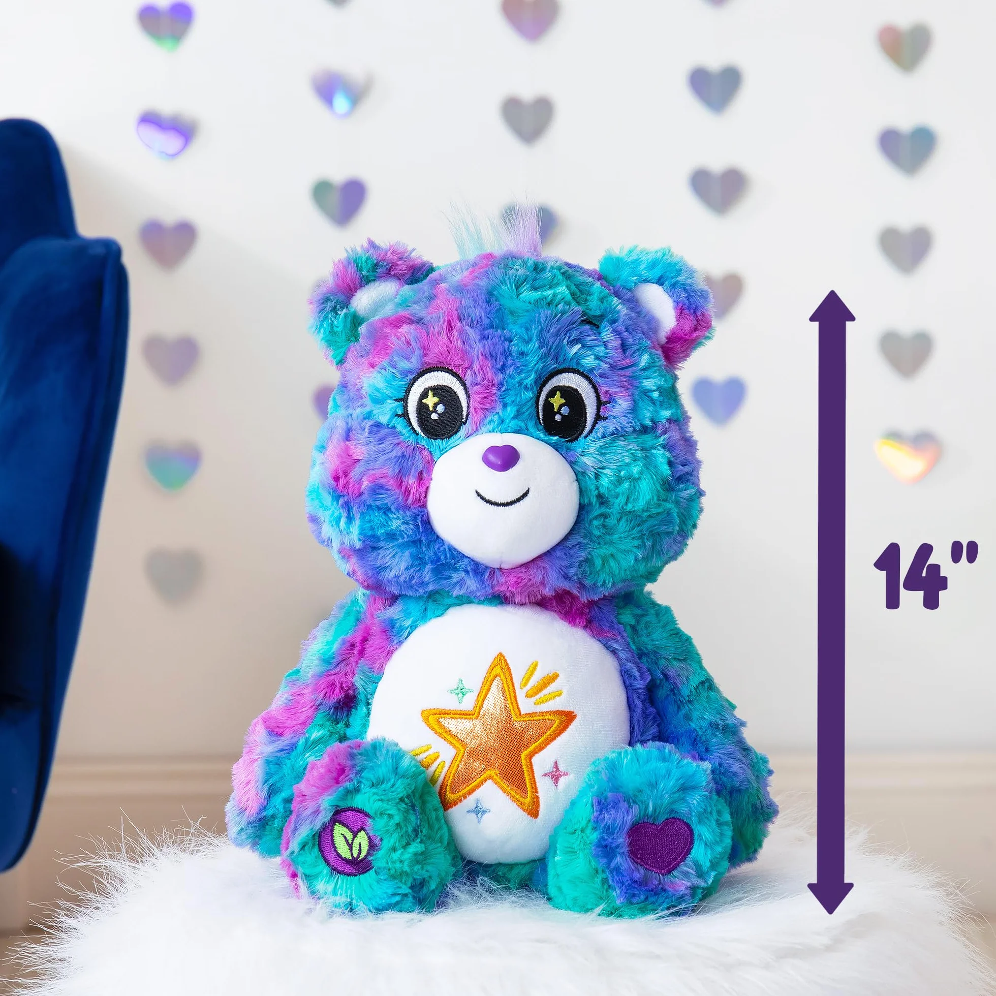 Care Bears Medium Plush Good Wishes Bear Collector Edition - Esclusiva Amazon, Peluche Morbido e Coccoloso, Perfetto per Collezionisti e Bambini, Peluche Ultra Morbido da 35 cm