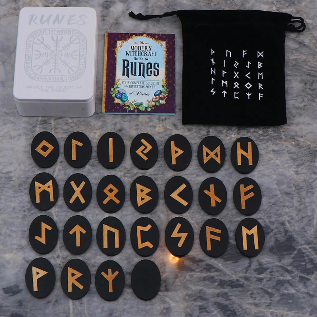 Set di in legno | da meditazione con manuale e borsa per riporlo, set di gioco di divinazione delle mitologiche, in legno per principianti, divinazione, meditazione