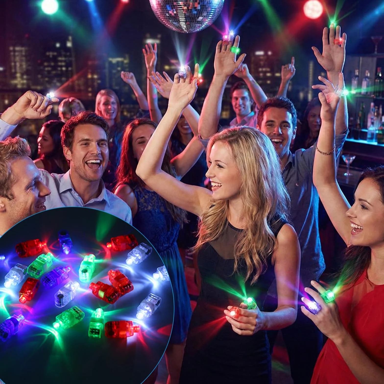HhBdy 48 Pezzi Luci da Dito, Giocattoli Illuminati a LED Multicolore Bastoncini Luminosi Divertente Addobbi di Carnevale Luminoso per Matrimoni Festival Musicali Feste di Compleanno