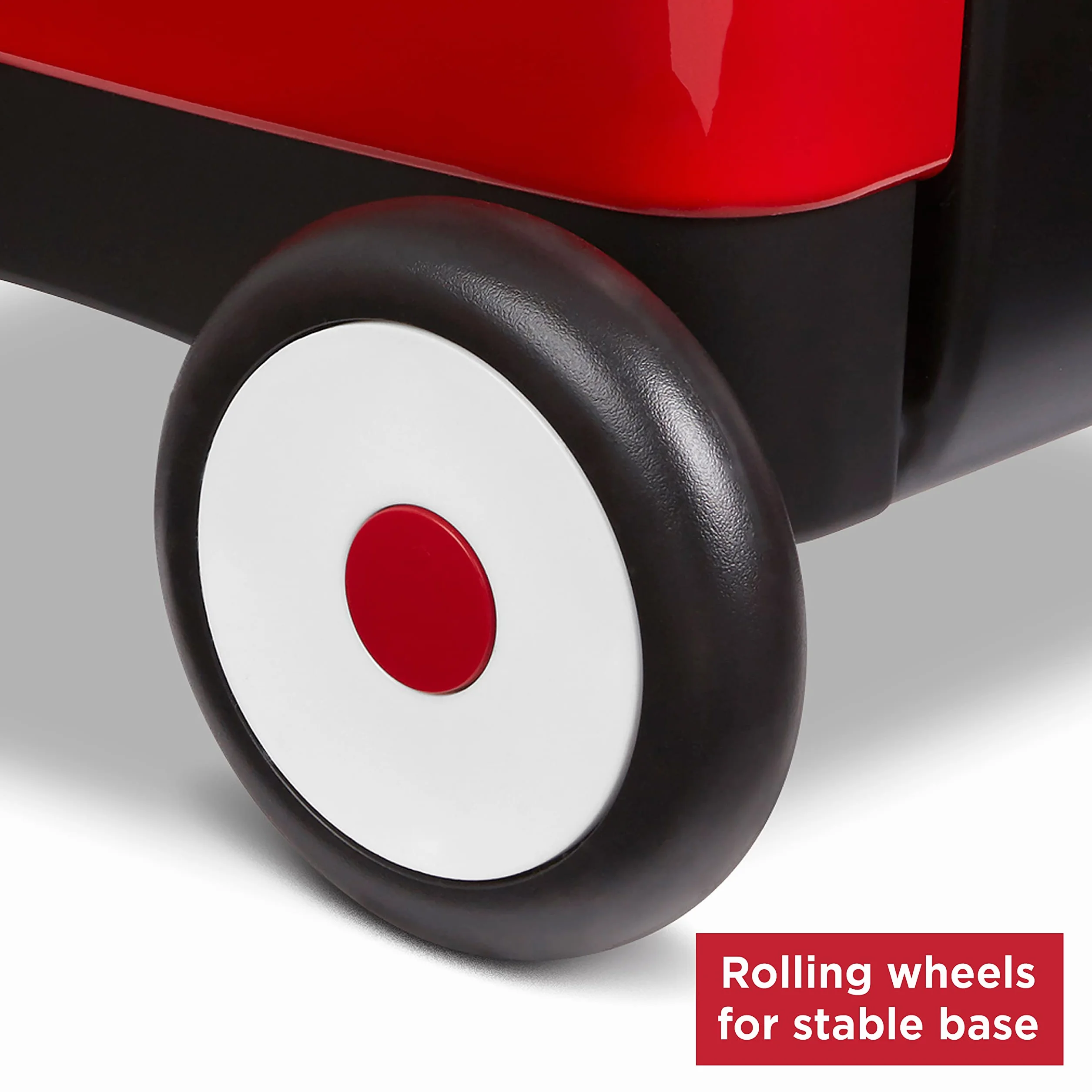 Radio Flyer Push & Pull Walker Wagon with Teddy Bear, Carrello giocattolo bambini, Carretto primi passi spingi e tira 2 in 1 rosso, con orsacchiotto, per bambini da 1 a 4 anni