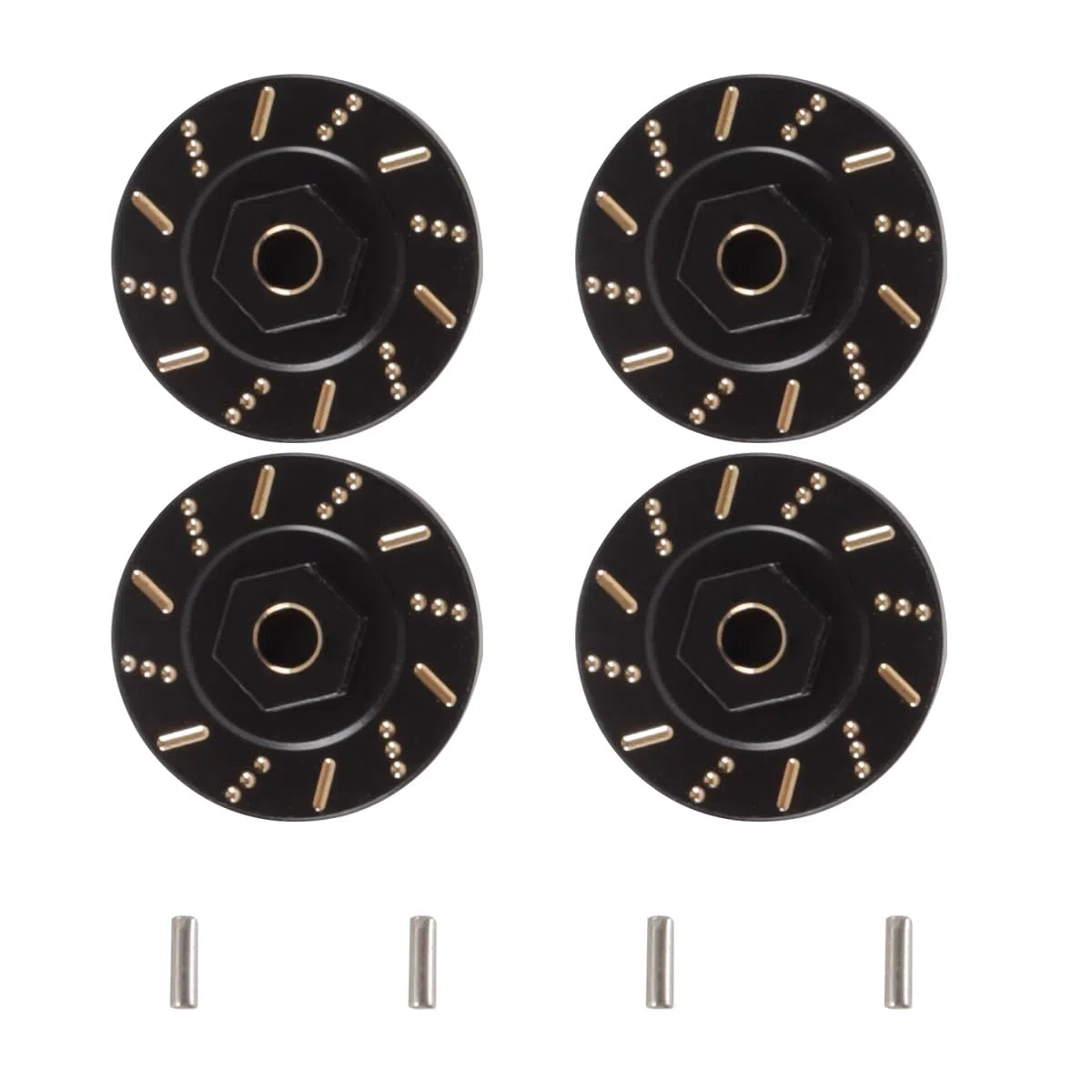 4 adattatori per Pesi Ruota in Ottone, Spessore 7 mm, 30 g ciascuno, per SCX24 AXI00002 AXI00001 AXI90081
