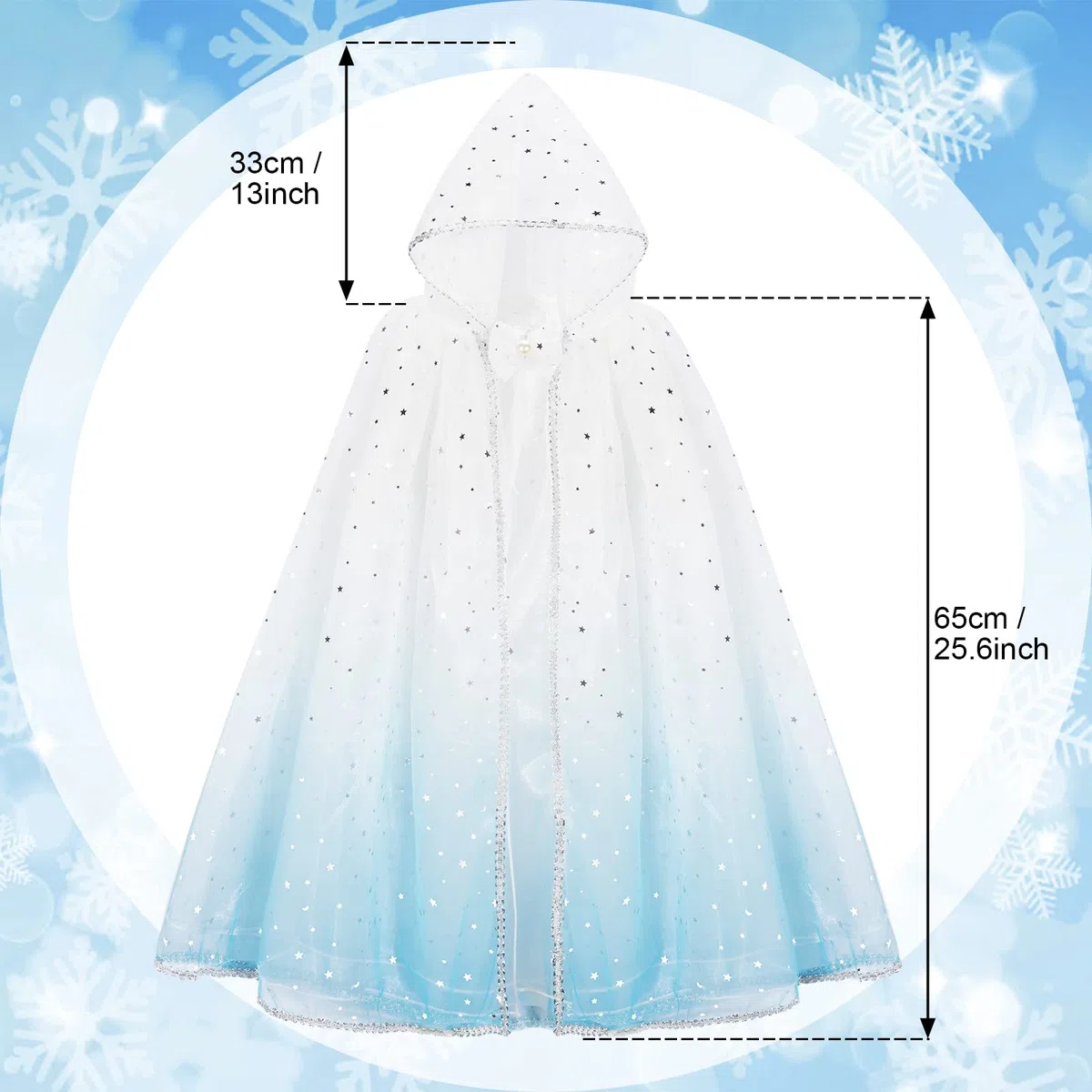 XEPST Mantello Principessa Bambina, Costume Principessa con Cappuccio Mantello Della Principessa Accessorio Scialle Cape Ragazze da Costume Halloween