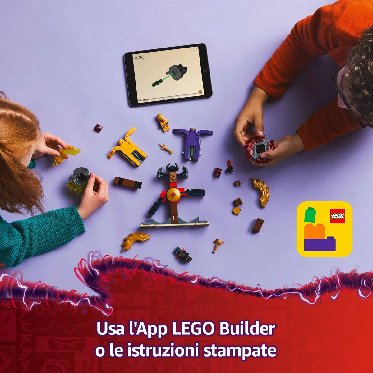 LEGO NINJAGO Battle Pack Draghi dello Spinjitzu - 2 Trottole Giocattolo, Tempio Costruibile, Elementi di Potere e 2 Minifigure, Giochi per Bambini e Bambine da 6 Anni da La Rivolta dei Draghi 71826