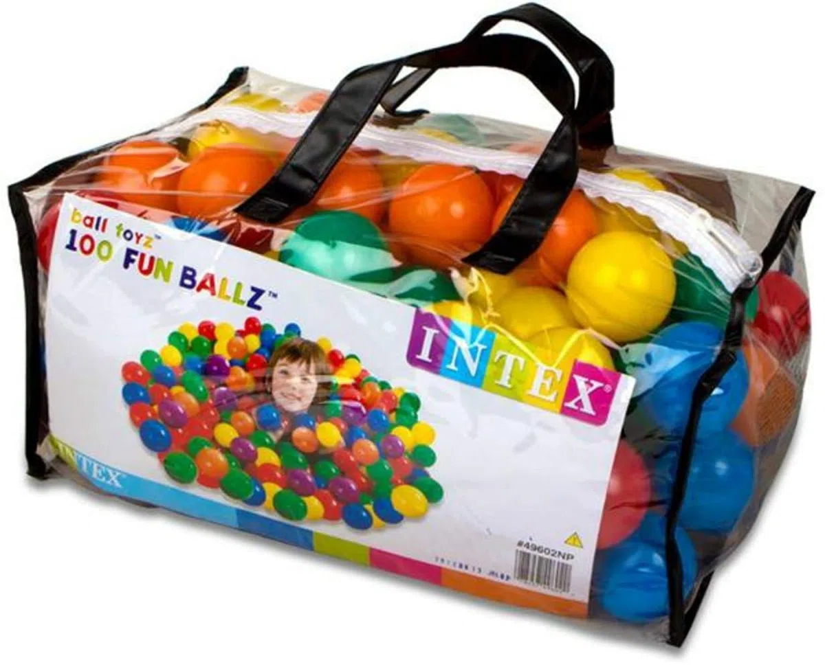 Fun Ballz - Borsa 100 palline colorate D6,5 cm +2 A