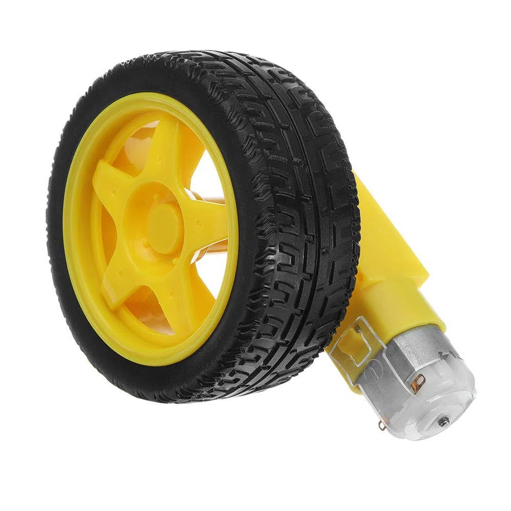 DollaTek 5Pcs Ruota per Pneumatici in plastica Smart Car Robot con motoriduttore DC 3-6V per Arduino