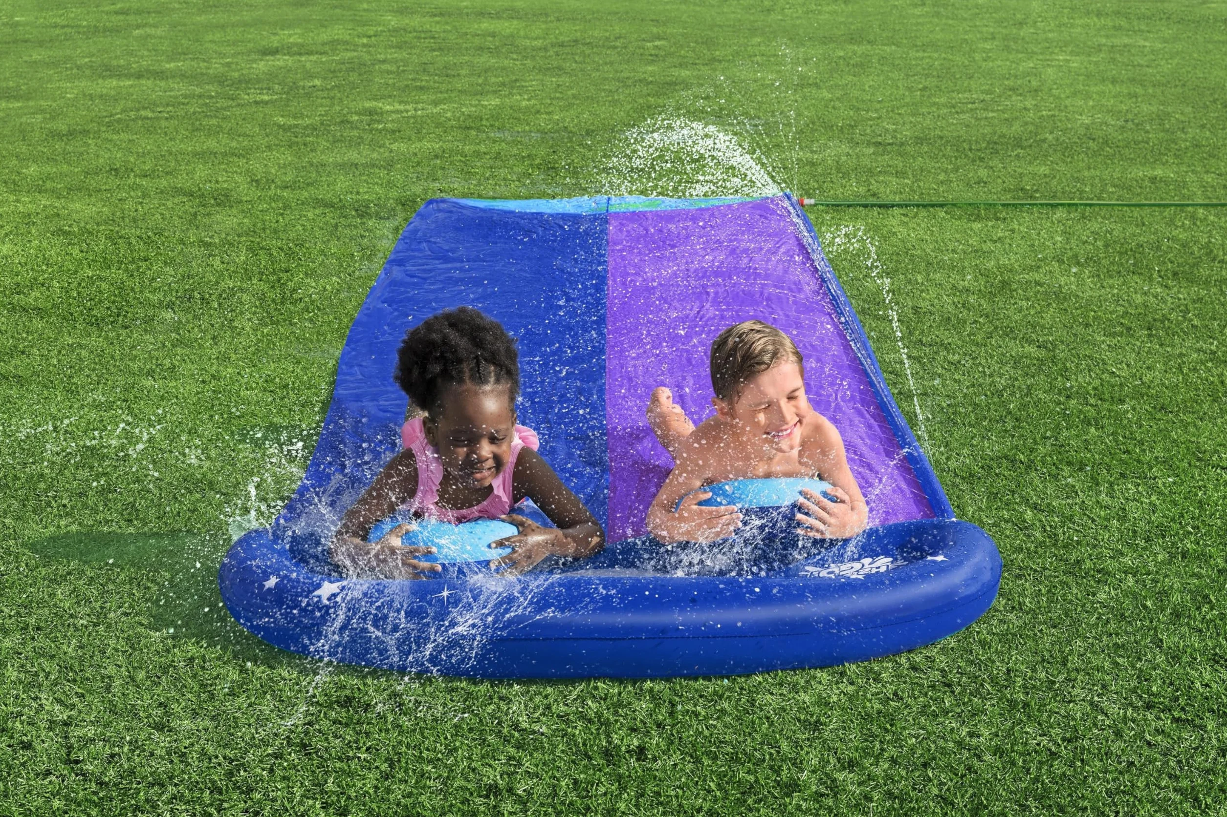 Bestway 52642 Scivolo ad acqua a corsia doppia Lunar Launch, 3 anni+