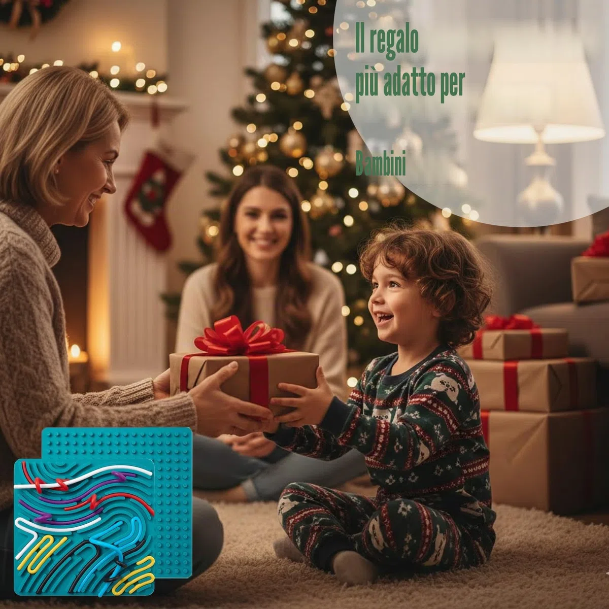 Sensorik Activity Board - Tavola da attività sensoriale doppia faccia per bambini 3+ e adulti, per calmare, ansia, ADHD e autismo, per borsa da viaggio e 15 corde (verde)