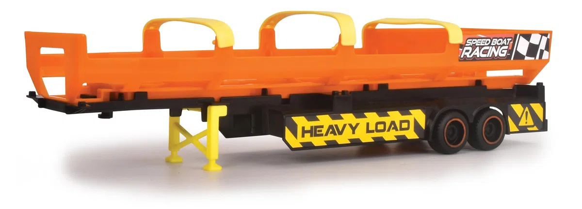 Dickie City Sea Race Mack Truck 40 cm, Parti apribili, Luci & Suoni, Incluso motoscafo con Motore a Molla, + 3 Anni, 203747009