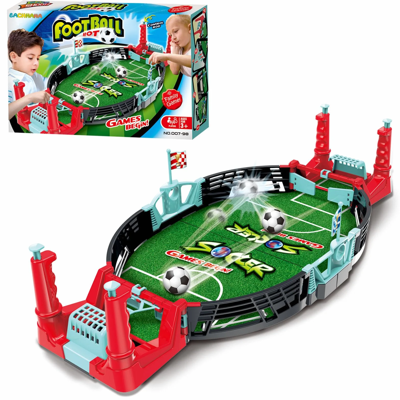 Calcio Balilla Bambini - Mini Biliardino Giocattolo da Tavolo da Calcio per Due - Giochi da Calcio Balilla, Regalo per Bambini dai 4 Anni in su(6*Calcio)