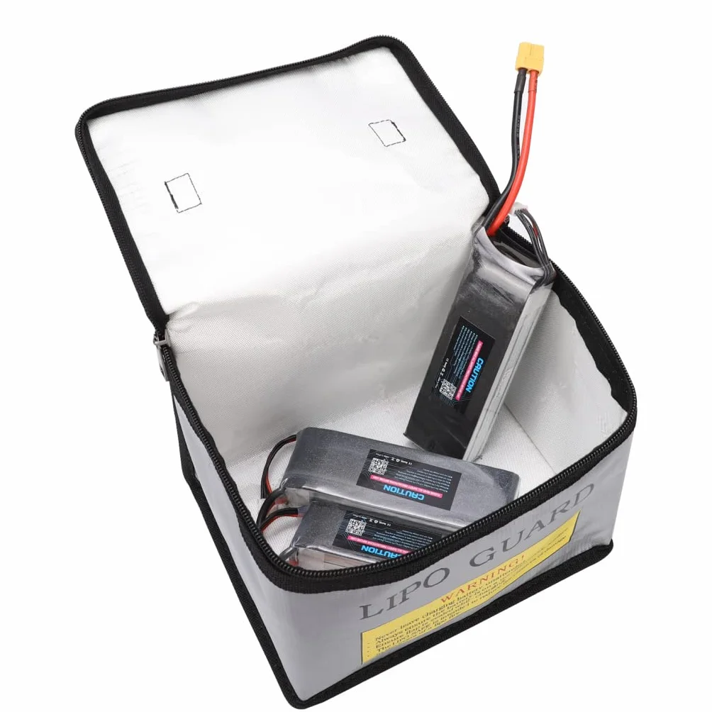WANGCL Lipo Borsa per Batteria a Prova di Fuoco Impermeabile Lipo Borsa di Ricarica Lipo Lipo per Batteria Li-po Drone Batteria Power Bank 215x145x165mm - Sliver