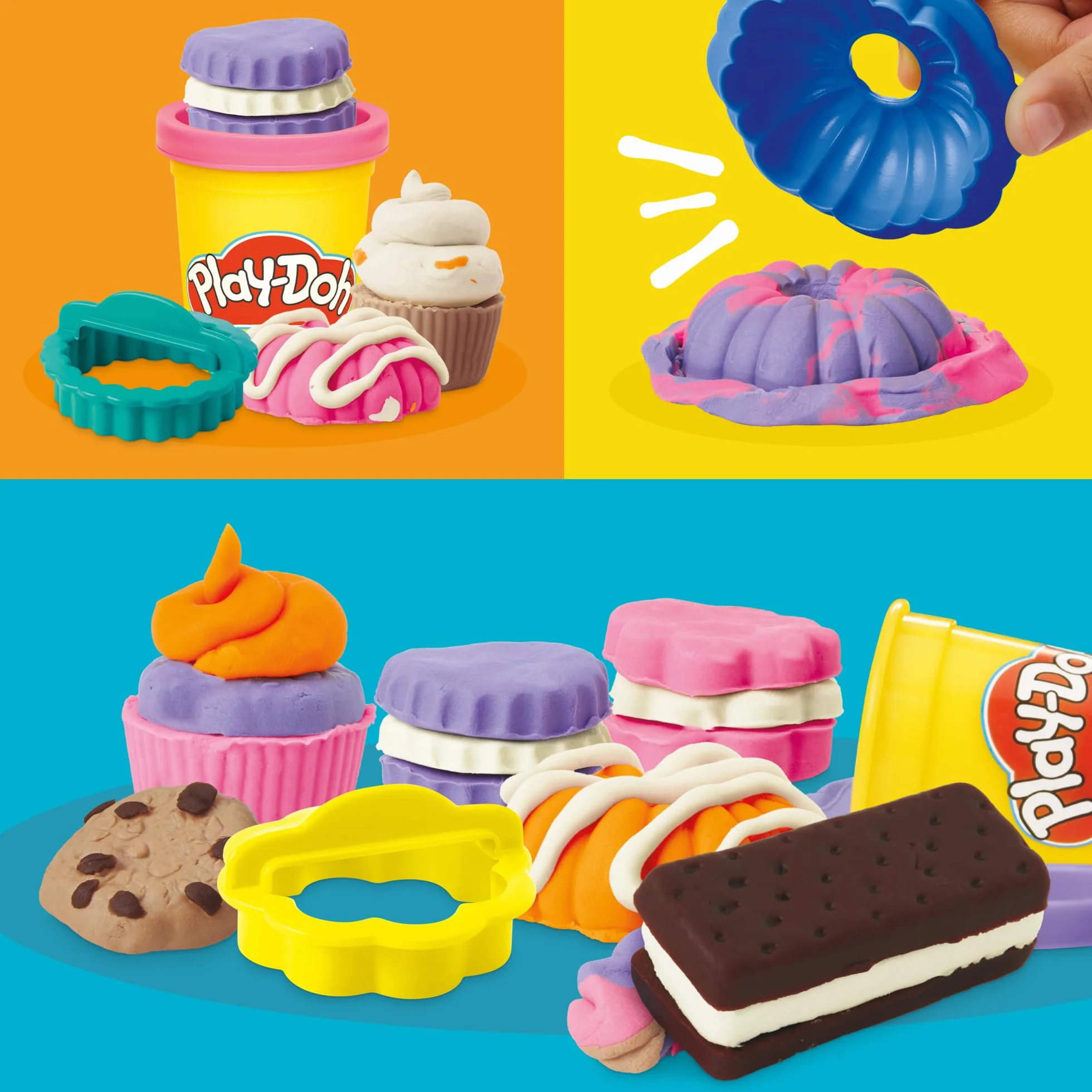 Play-Doh Hasbro, Playset Piccola Pasticceria, Arti e Mestieri Creativi per Bambini e Bambine dai 3 Anni in su, Ottima Idea Regalo, Include 6 Vasetti di Pasta Modellabile e Accessori