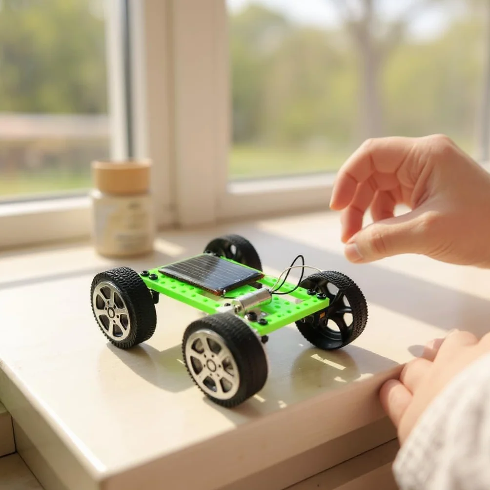 Giocattoli Scientifici Fai-da-Te Assemblaggio Auto ad Energia Solare Mini Sun Power Solar Car Model Science Experiment Costruzione di Giocattoli per Bambini sopra i 14 Anni