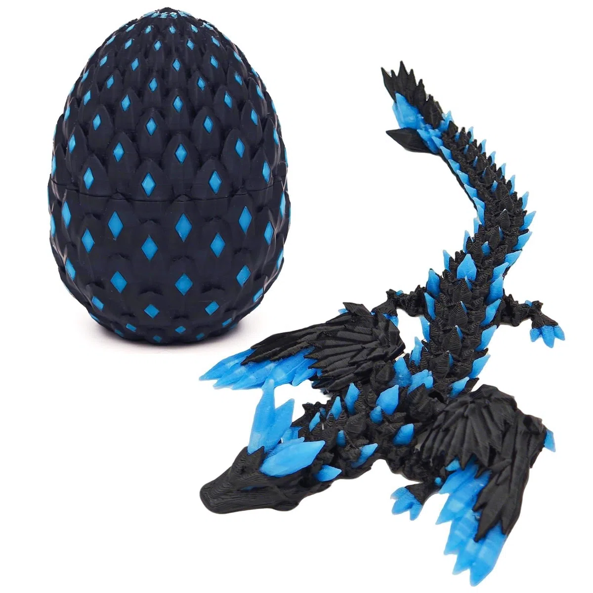 TaimeiMao Drago Stampato in 3D Nell'Uovo, Drago di Cristallo Articolato con Uovo di Drago, Uovo di Drago Stampato 3D, Diocattolo Articolato del Drago, Adatto per Auto, Decorazioni Domestiche