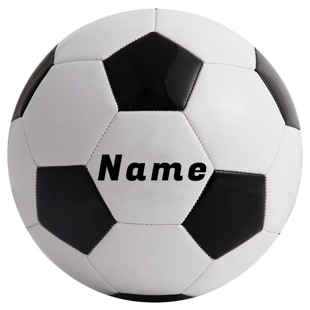 Pallone da calcio con nome stampato - Pallone bianco con macchie nere, regali per calcio, regali personalizzati, regali di Natale e compleanno