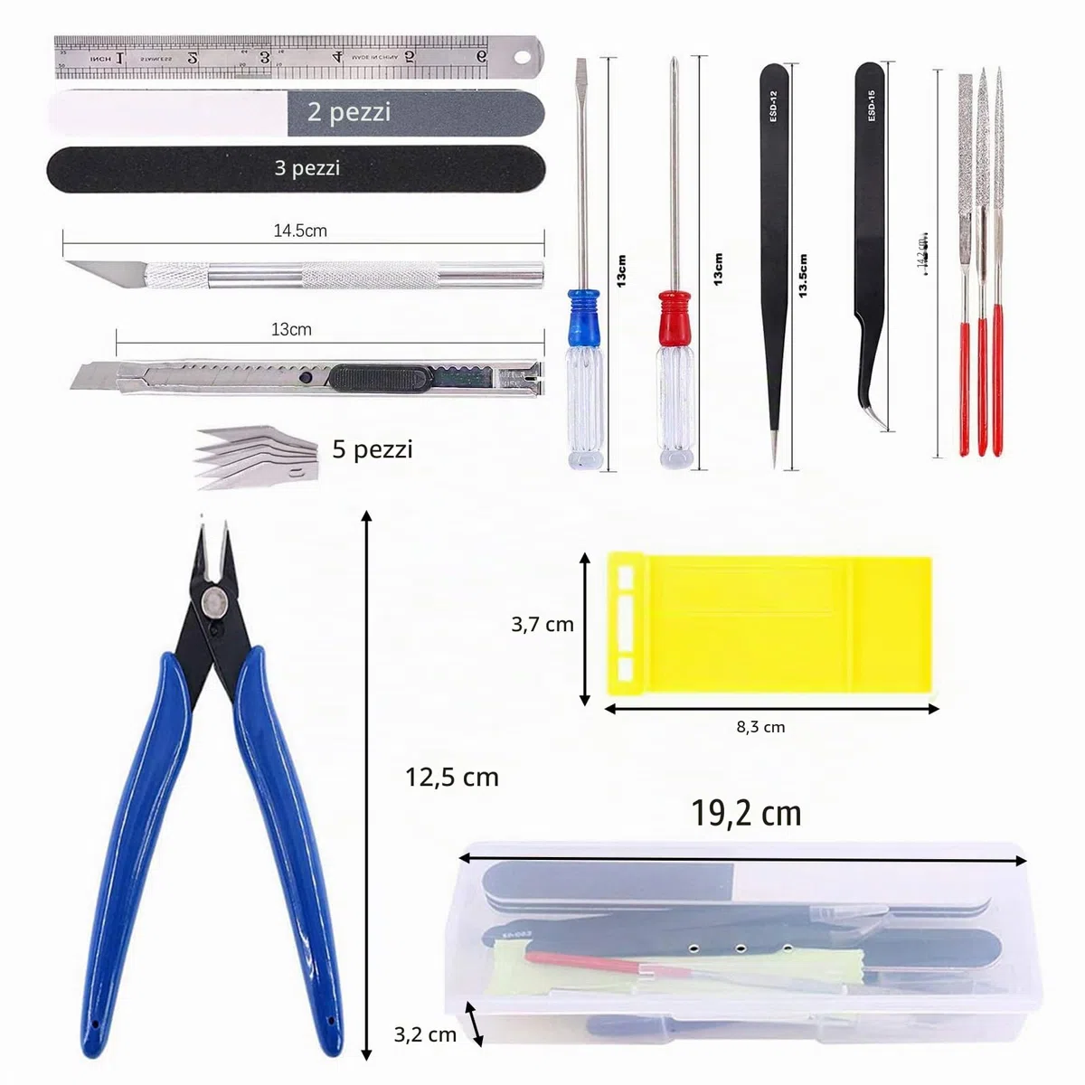 24 Pezzi Kit di Strumenti Base Modello per Gundam Model Tools Craft Set Strumenti di Base Hobby Building tools per Edifici Auto Aerei Modello Assemblare Costruzione Riparazione e Fissaggio