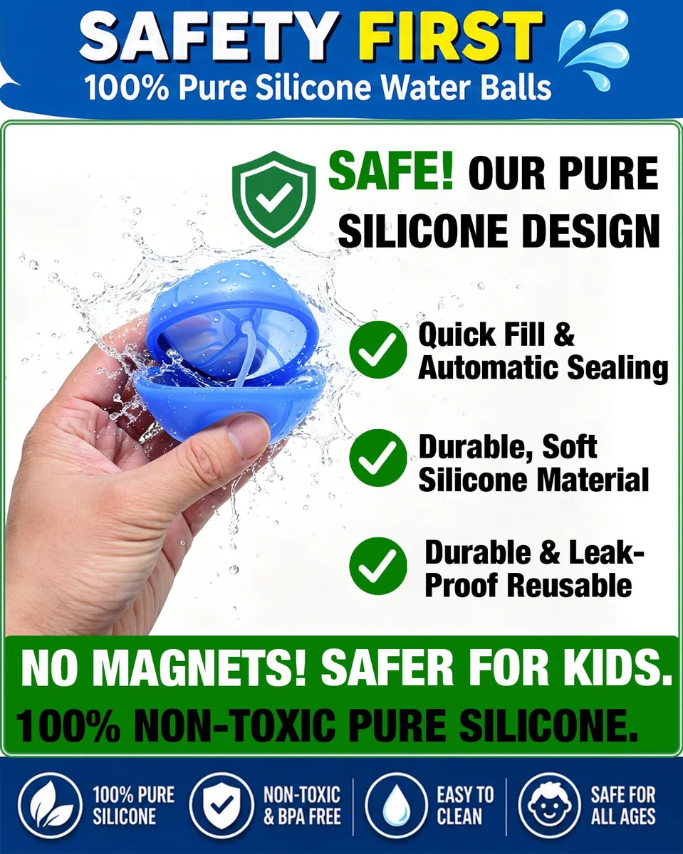 Palloncini Acqua in Silicone Riutilizzabili, 12 Pezzi, Riempimento Rapido Autosigillante, Senza Magneti, per Bambini e Adulti, Piscina Spiaggia Giardino