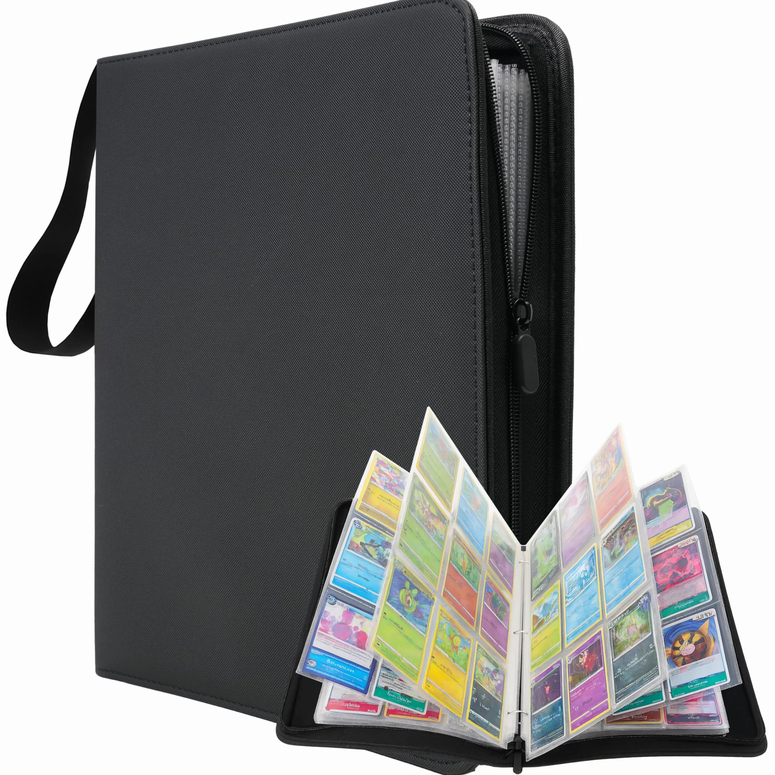 Raccoglitore Carte Pokemon 9 Tasche con Cerniera - 50 Fogli per 900 Carte – Album Pokemon Grande in Pelle Impermeabile