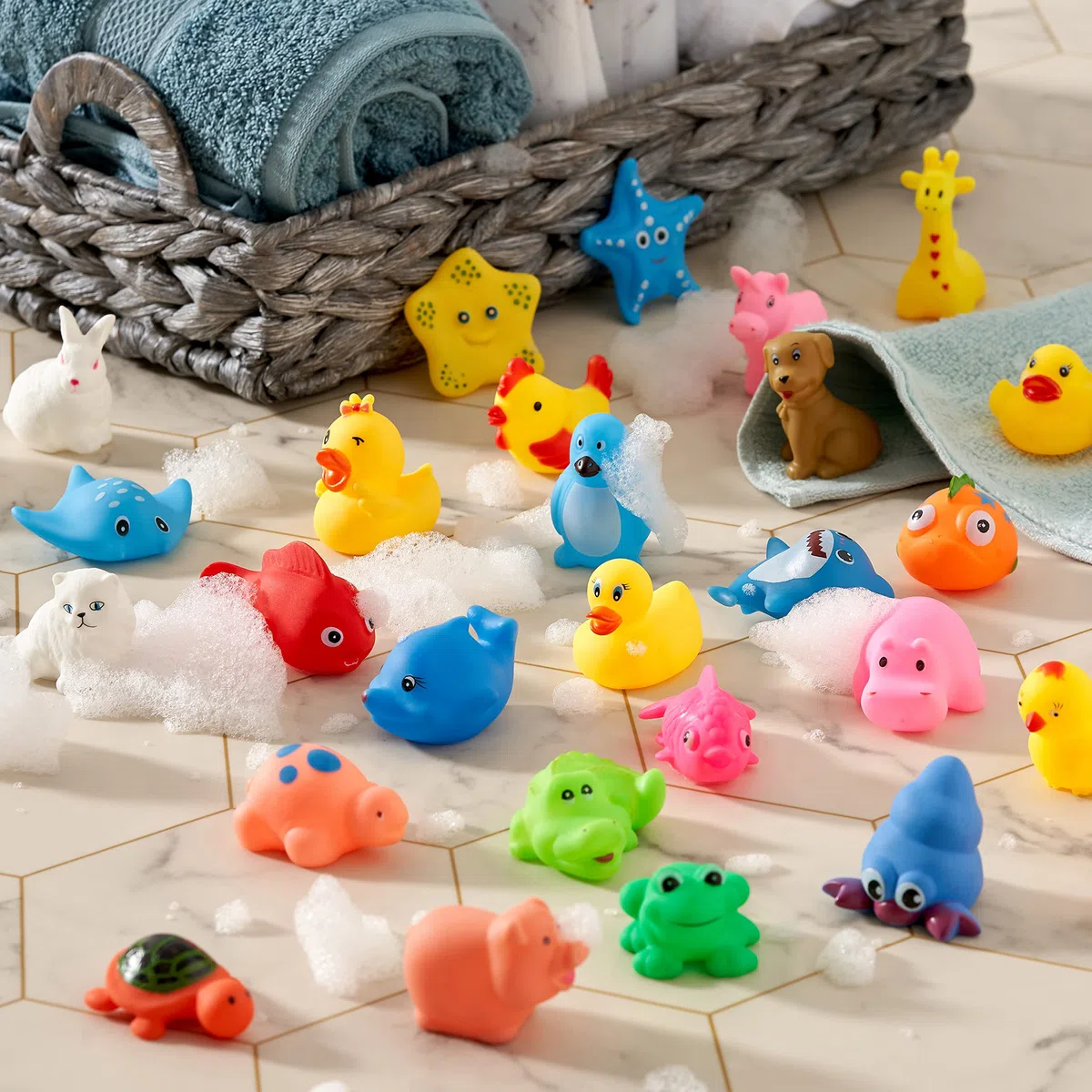 THE TWIDDLERS 16 Sets of Baby Bath Toys Floating Bath Toys - Sturdy and Non-Toxic
