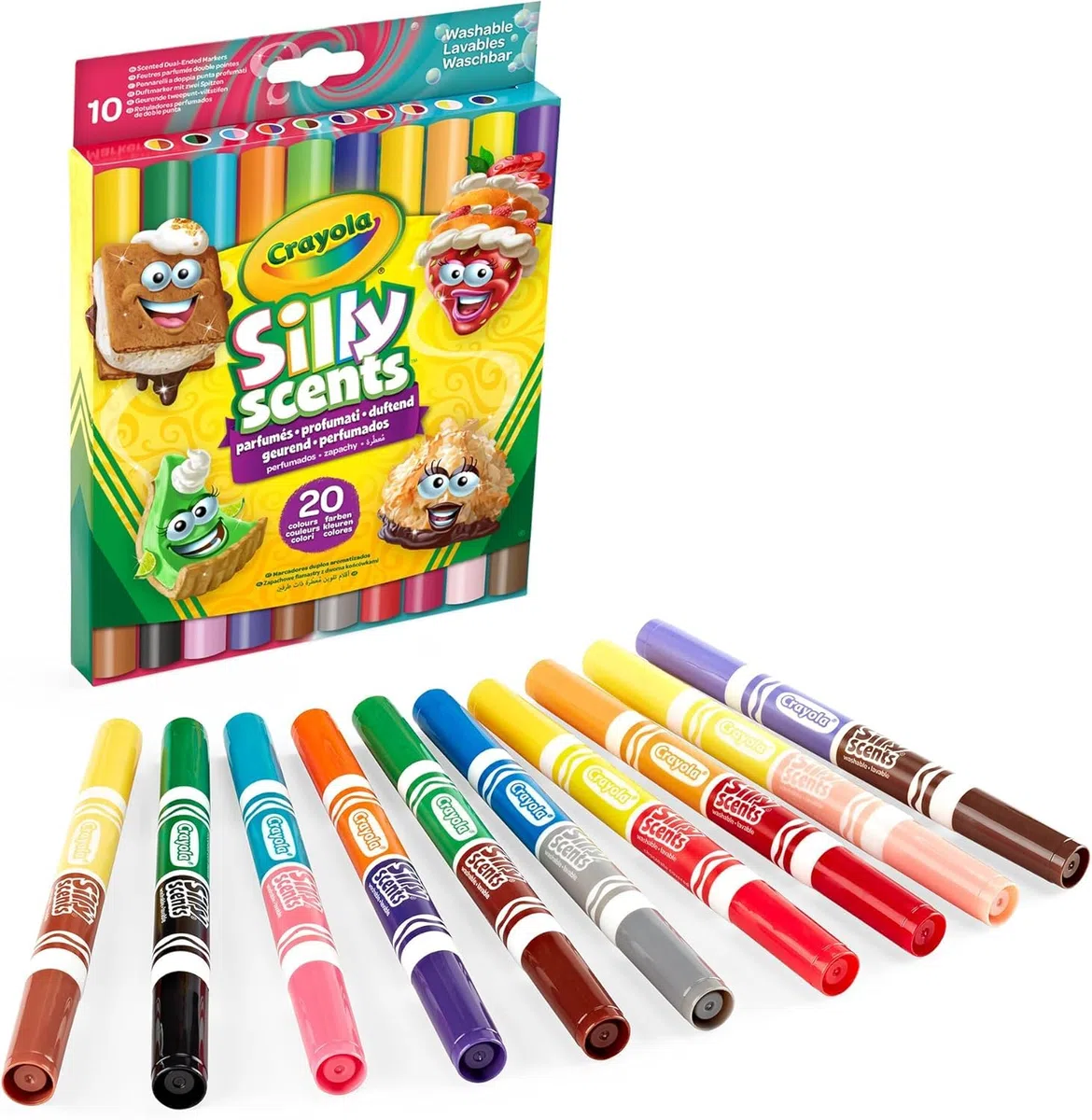 CRAYOLA - Set Convenienza Silly Scents, per Disegnare con Colori Profumati, più di 45 pezzi tra Pennarelli, Pasta da Modellare, Pastelli a Cera, 7455