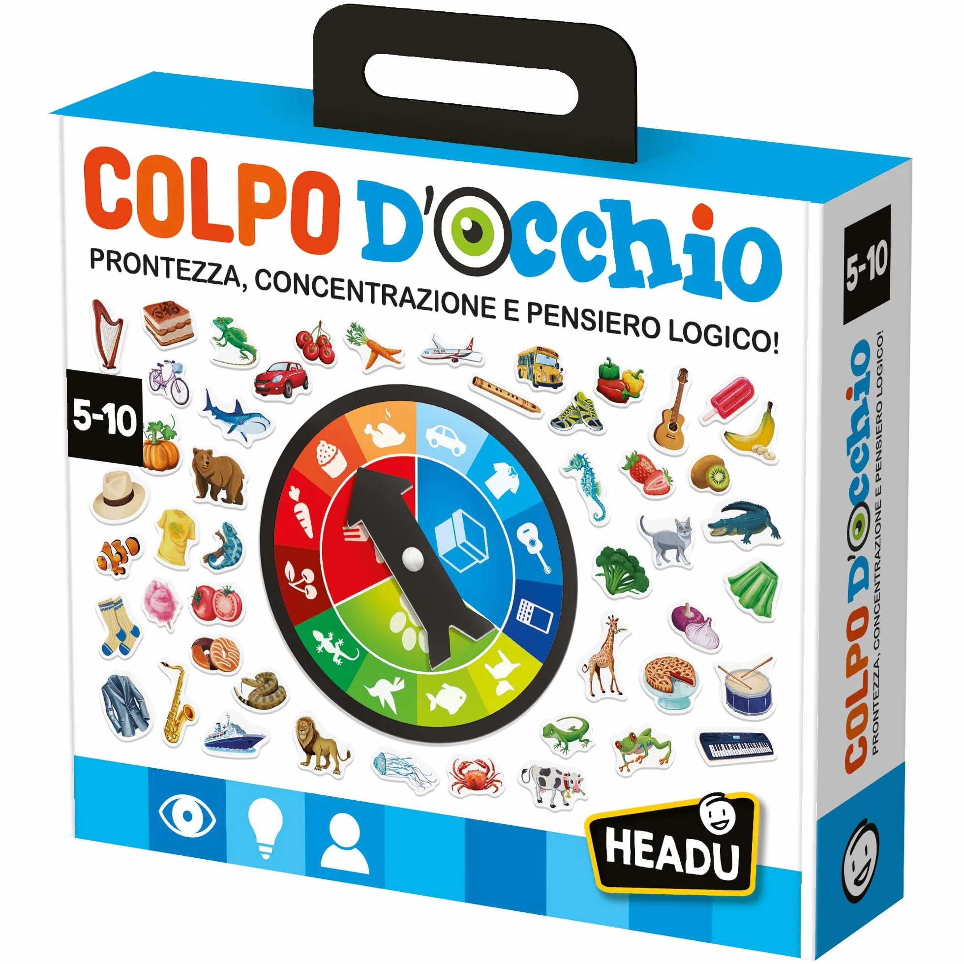 HEADU - Colpo d’Occhio - Prontezza, Concentrazione e Pensiero Logico | Gioco da Tavolo Bambini 5 6 7 8 9 10 Anni, Gioco Educativo Divertente e Didattico, Regalo Bambino Regalo Bambina, Giochi Autismo