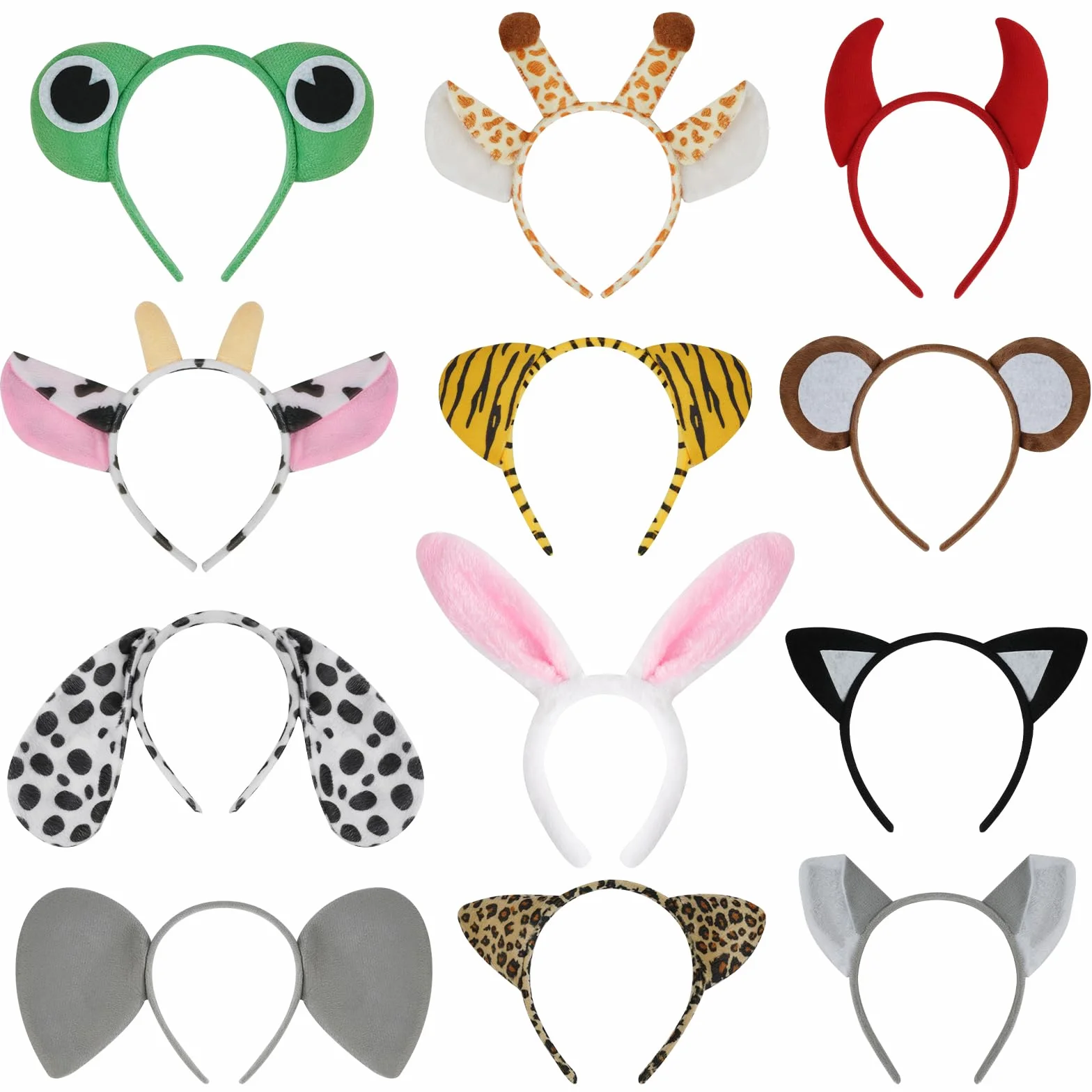Animale Orecchio Cerchietto, Animals Headband per Feste, Cerchietto con Orecchie Accessori per Travestimento, Copricapo, Cosplay