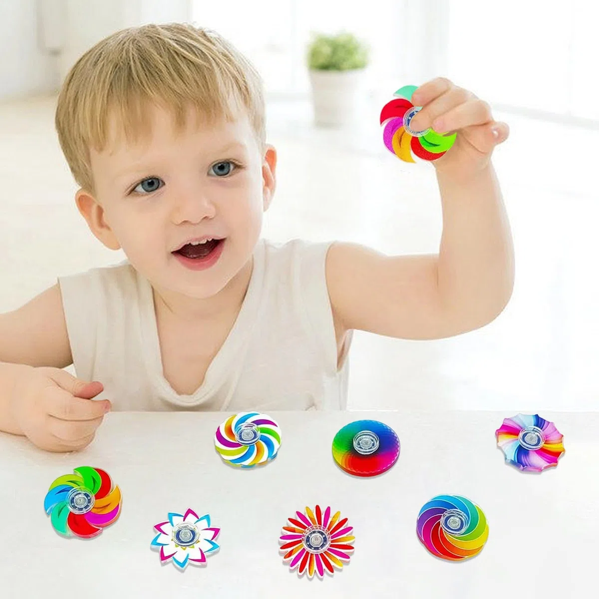 24 Pezzi Fidget Spinners, Giocattoli Sensoriali Arcobaleno, Giocattolo Sensoriale a Mano Fidget, Ideali per Feste, Regali di Compleanno, Alleviare lo Stress da Ansia