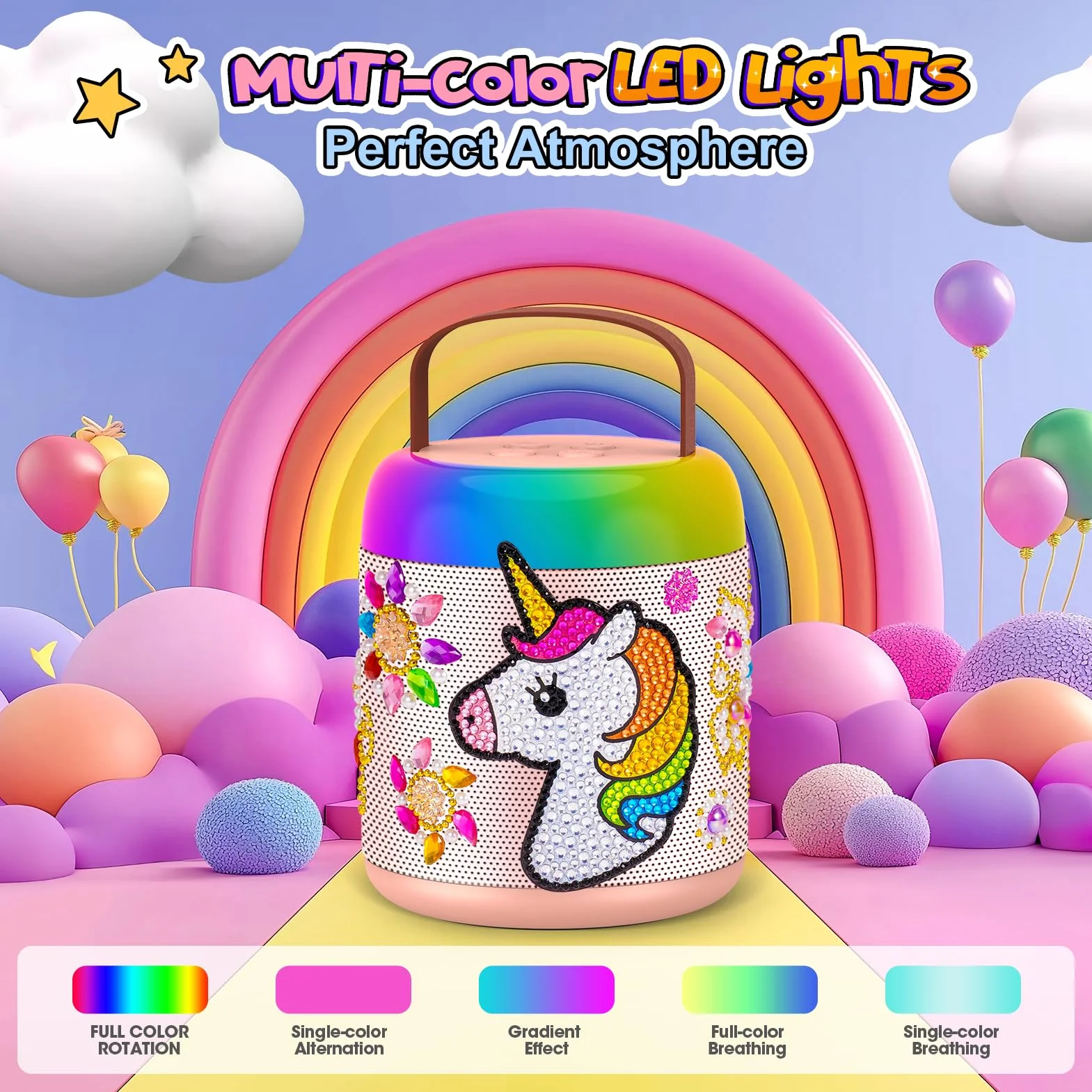 Microfono Bluetooth Karaoke bambino 3-12 Anni Giochi Regali Unicorno