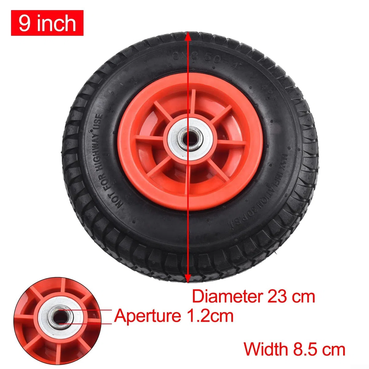 Gomma di ricambio per bambini, auto elettrica con ruote pneumatiche, compatibile con modelli da 20,3 cm, 22,9 cm, 25,4 cm e 30,5 cm