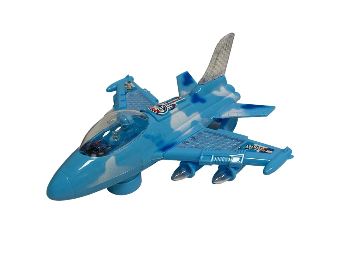 Aereo Giocattolo con Luci Suoni e Movimento Mistero Bump & Go Aereoplano Super Jet Giocattolo con Movimento con luci Suoni Musica Aereo Grande Giocattolo,Colori Assortiti (b)