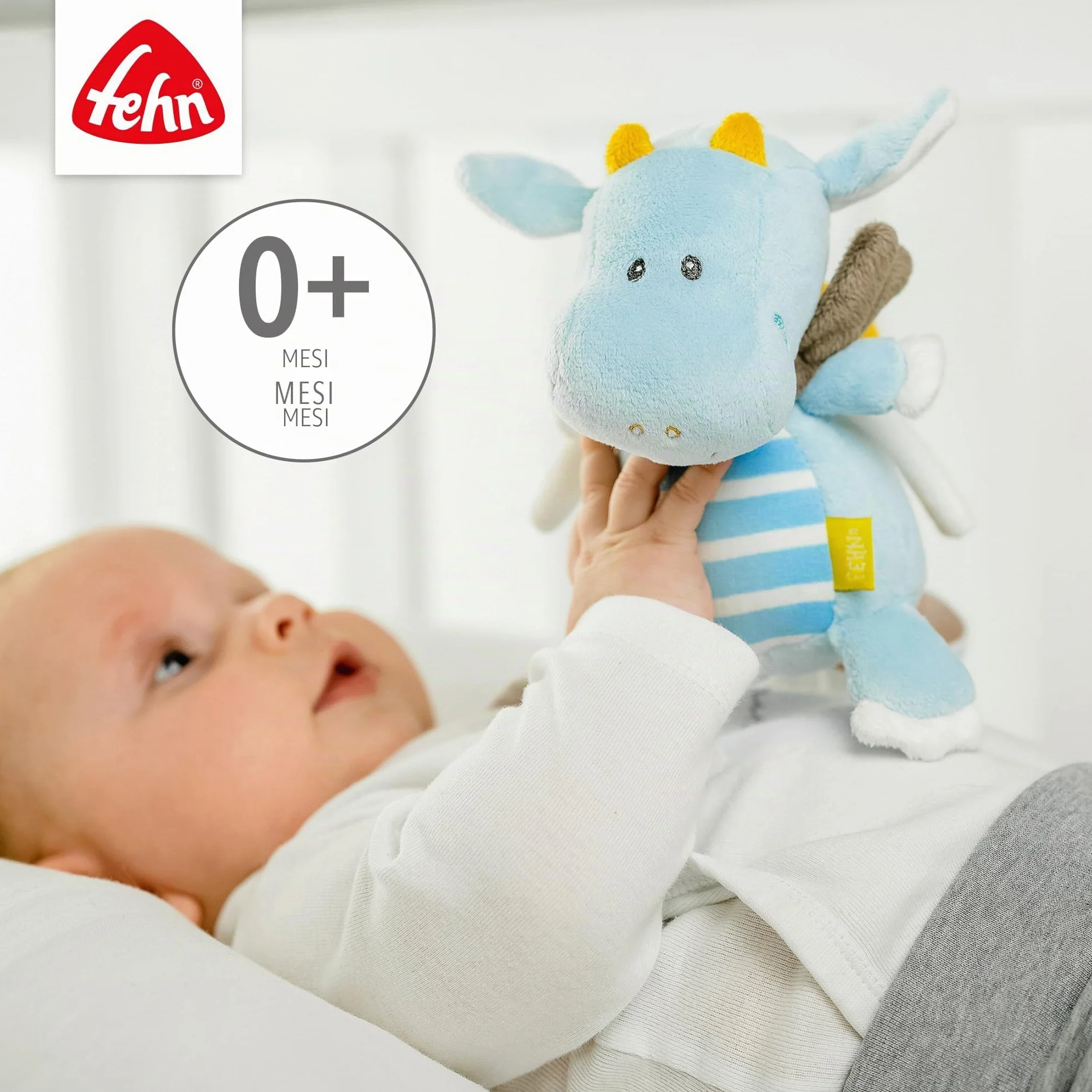 Fehn carillon drago - peluche e aiuto per addormentarsi: Carillon a carica con dolce melodia Dormi, bambino, dormi calma in ogni situazione -per neonati e bambini da 0 mesi