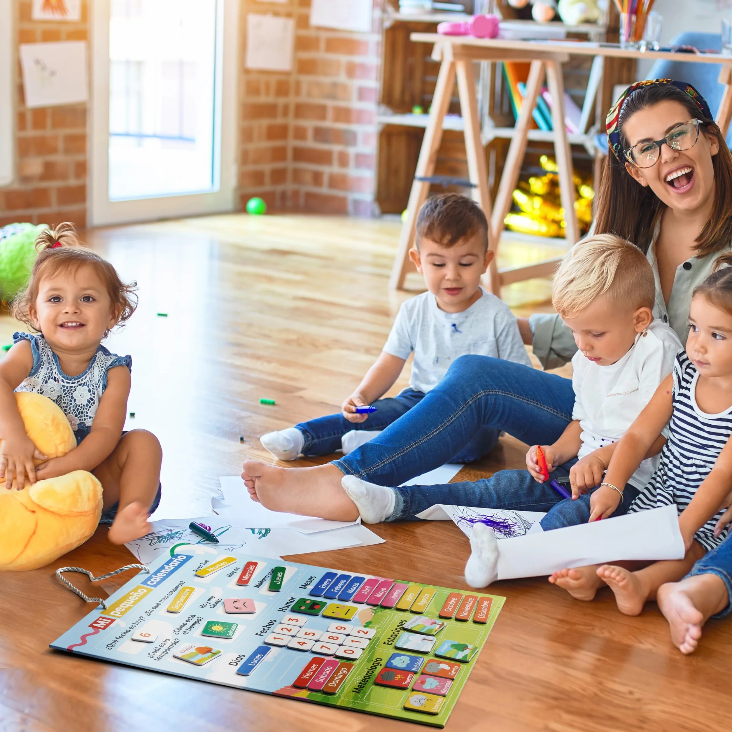 chuckle Spagnolo Calendario Magnetico Per Bambini Con Stagioni, Date E Tempo - 40 X 32 Cm - Divertente Gioco Di Apprendimento Per Bambini Dai 4 Ai 10 Anni