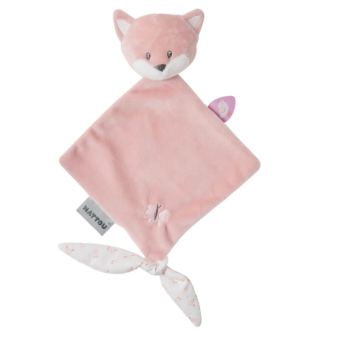Nattou Mini Panno per le Coccole in Poliestere, Alice la Volpe, Compagna dalla Nascita, Ca. 28 cm, Alice e Pomme, Rosa