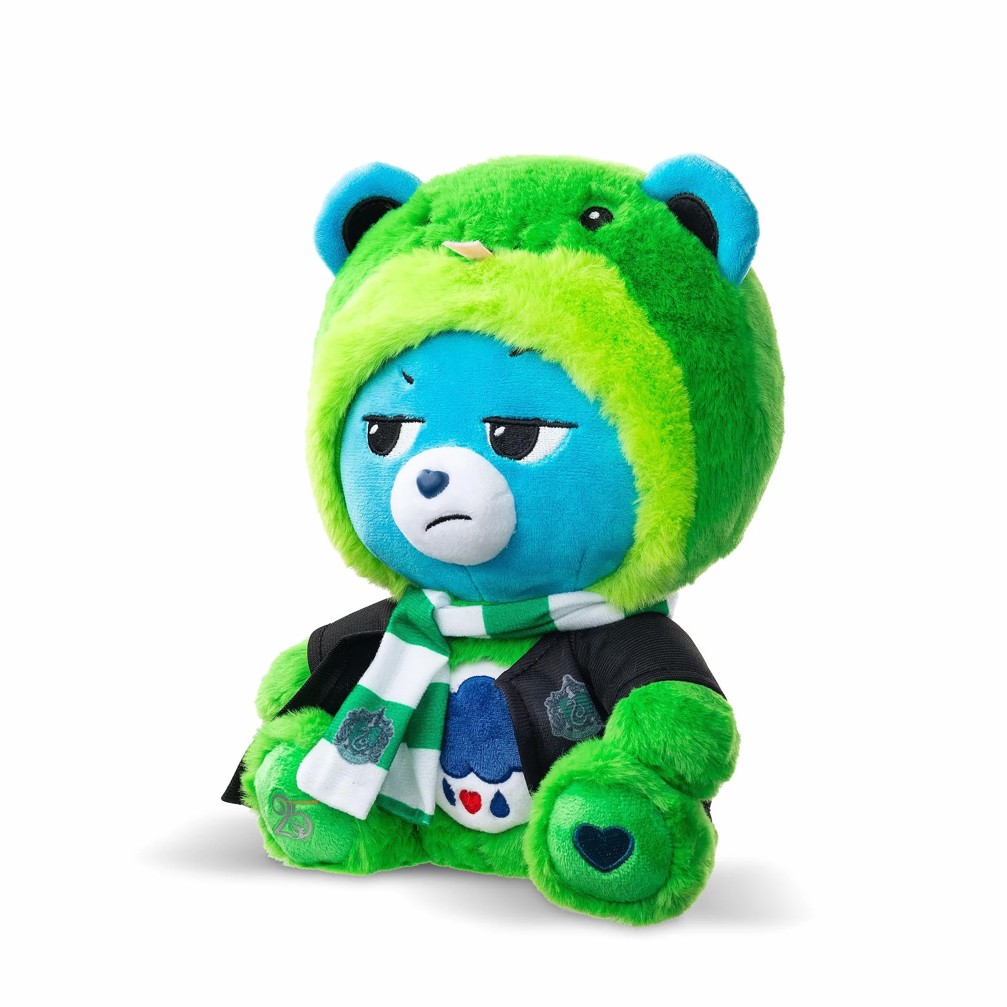 Care Bears Collab (Magic) Felpa con Cappuccio Mascot Peluche - Orso Grumpy x Serpeverde